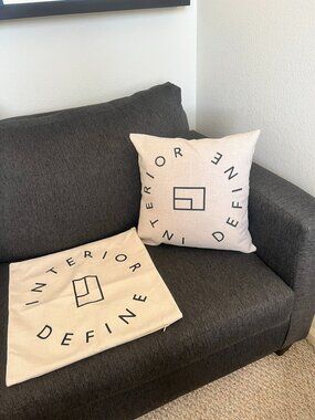 Interior Define Pillow Covers Set of 2 Neutral Modern Farmhouse 17x17